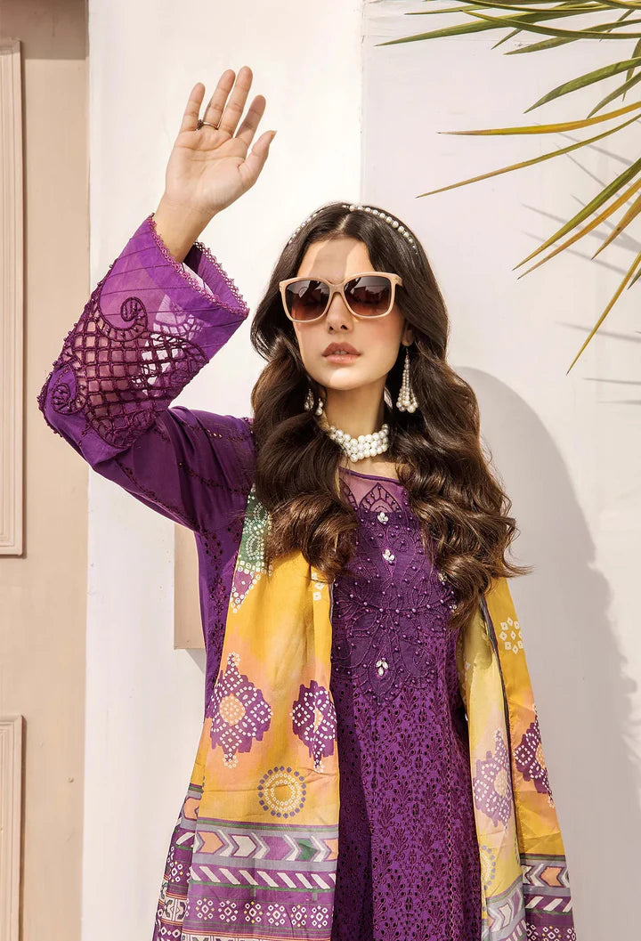 Adan’s libas rumi unstitched schiffli lawn suits