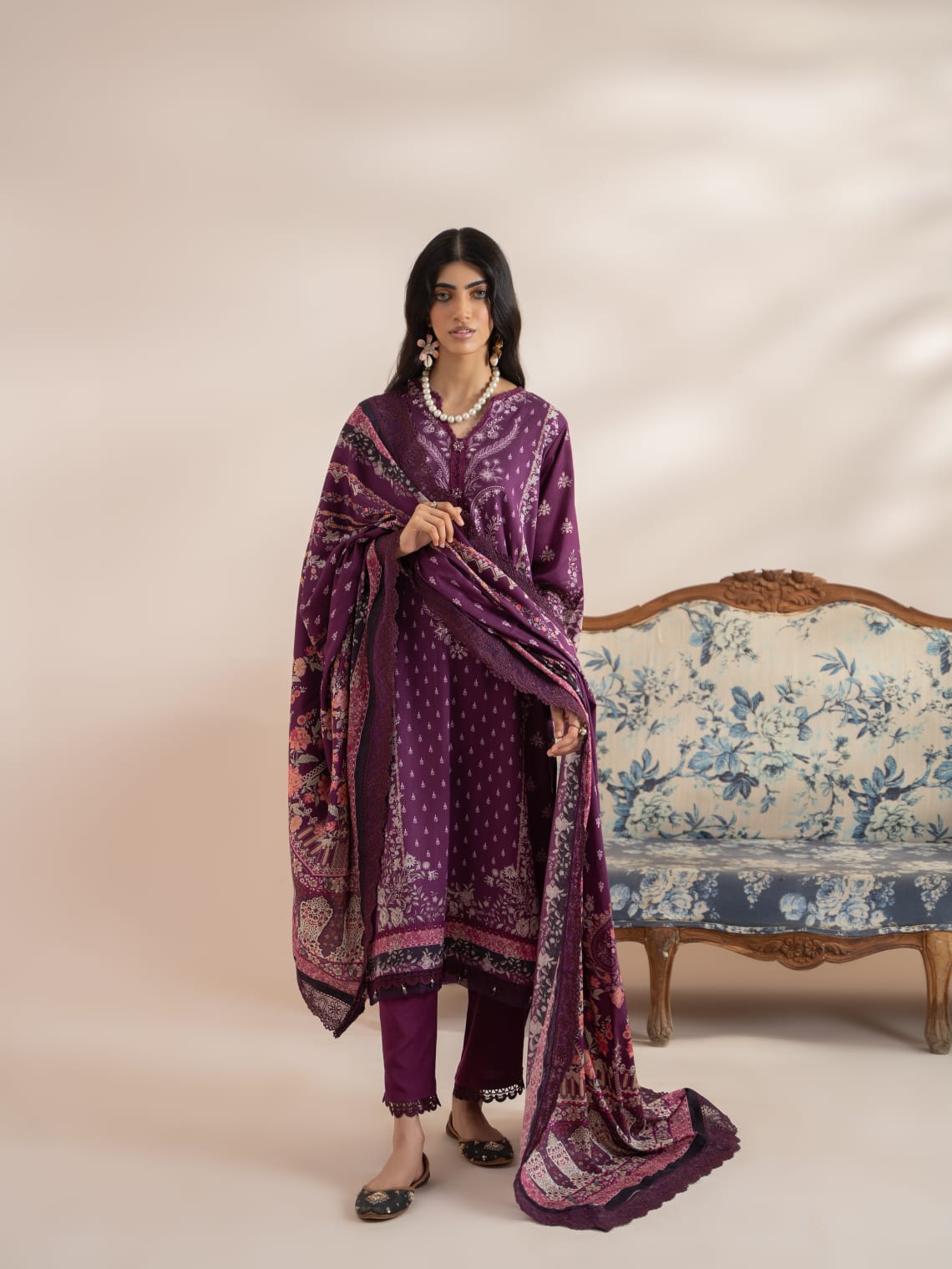 MAUSUMMERY UNSTITCHED DIGITAL  PRINTED KHADDER SUIT